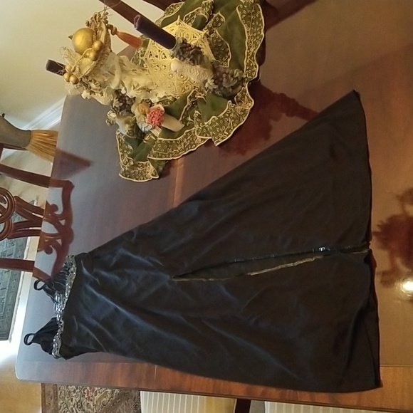 French custom made Vintage black long formal dress - Picture 6 of 7